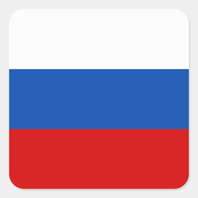 The Flag of Russia Square Sticker (Front)