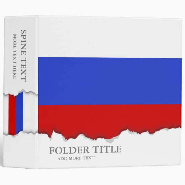 The Flag of Russian 3 Ring Binder (Front/Spine)