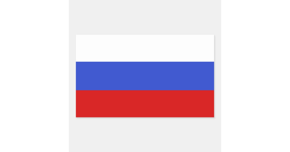 Russia Flag Rectangular Sticker, Zazzle