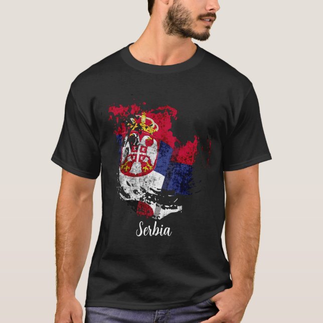 the flag of Serbia T-Shirt (Front)
