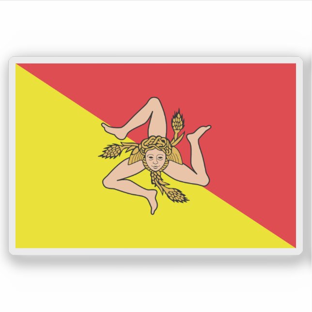 The flag of Sicily, Italy Sticker (Front)
