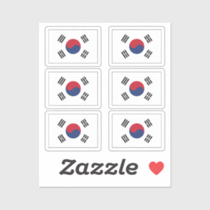 The flag of South Korea Collection pack of 6 Sticker