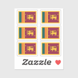 The flag of Sri Lanka Collection pack of 6 Sticker
