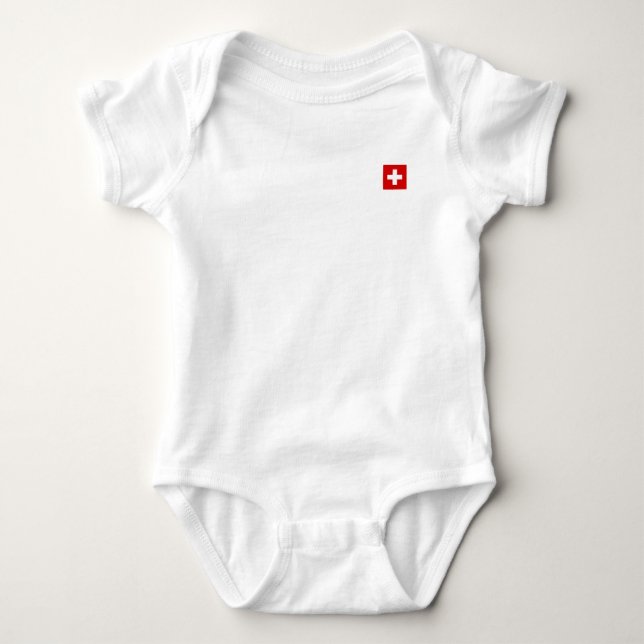 The Flag of Switzerland Baby Bodysuit (Front)