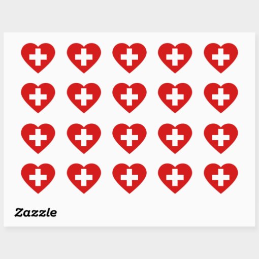 The Flag of Switzerland Heart Sticker | Zazzle