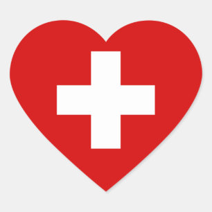 The Flag of Switzerland Heart Sticker