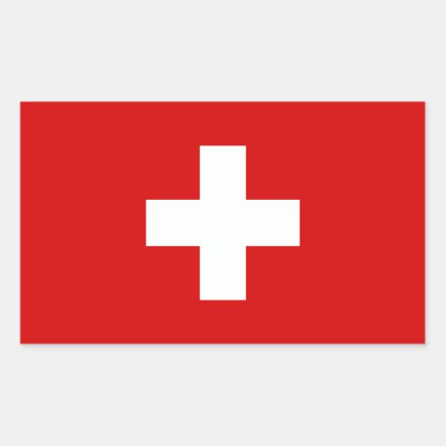 The Flag of Switzerland Rectangular Sticker