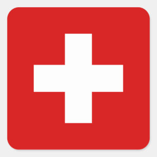 The Flag of Switzerland Square Sticker