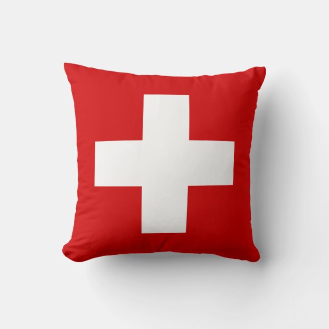 The Flag of Switzerland Throw Pillow (Front)