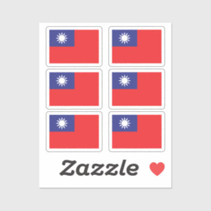 The flag of Taiwan Collection pack of 6 Sticker