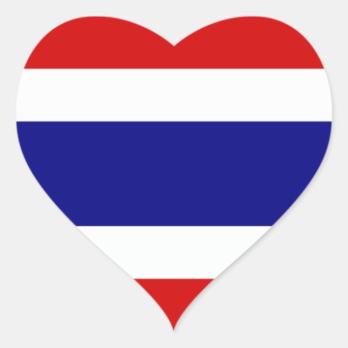 The Flag of Thailand Heart Sticker