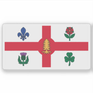The flag of the city of Montreal, Quebec, Canada Sticker