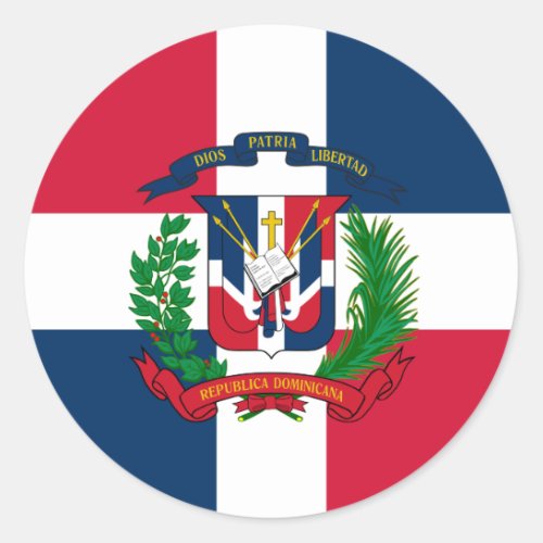 The flag of the Dominican Republic Classic Round Sticker