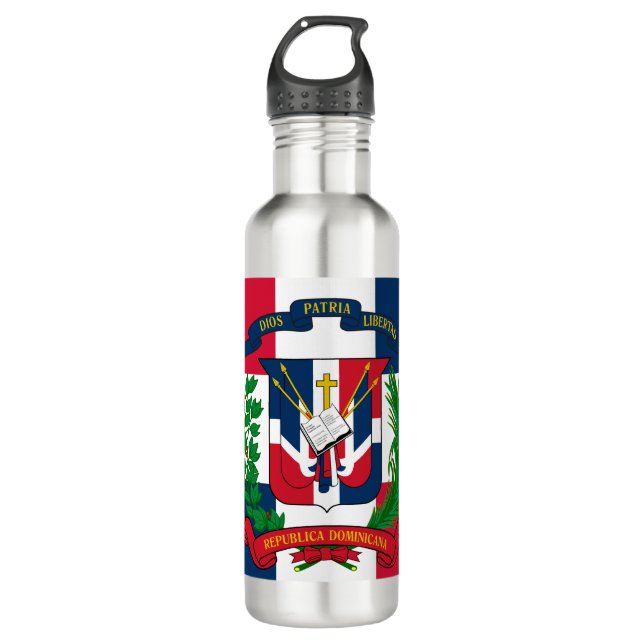 The flag of the Dominican Republic Stainless Steel Water Bottle (Front)