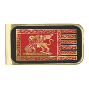 The Flag Of The Republic Of Venice, Italy Gold Finish Money Clip