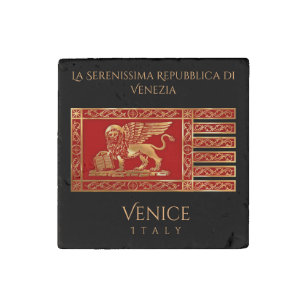 The Flag Of The Republic Of Venice, Italy (VE) Stone Magnet