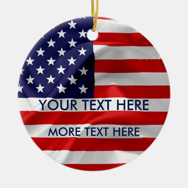 The Flag of the United States of America Ceramic Ornament (Front)