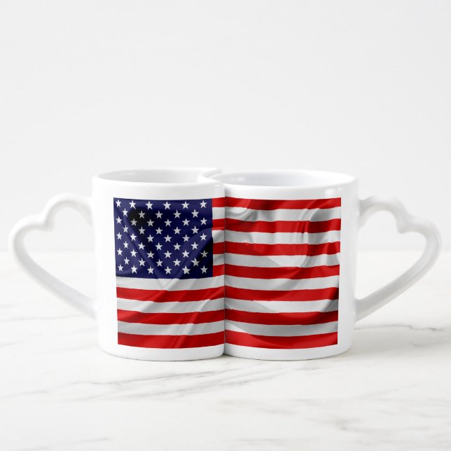The Flag of the United States of America Coffee Mug Set (Back Nesting)