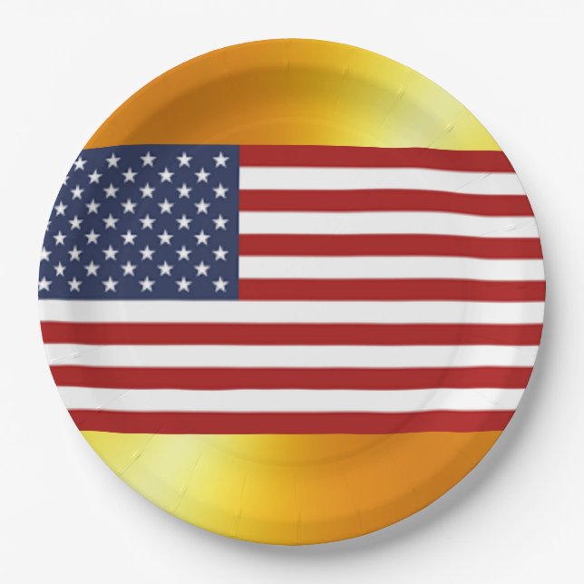 The Flag of the United States of America Paper Plates (Front)