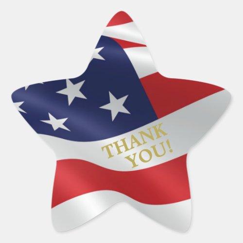 The Flag of the United States of America Thank You Star Sticker