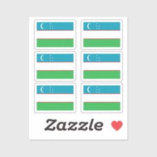 The flag of Uzbekistan Collection pack of 6 Sticker