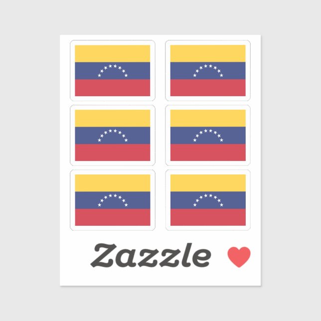 The flag of Venezuela Collection pack of 6 Sticker (Sheet)