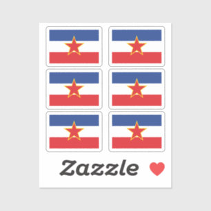 The flag of Yugoslavia Collection pack of 6 Sticker