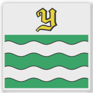 The flag of Yverdon-les-Bains, Switzerland Sticker