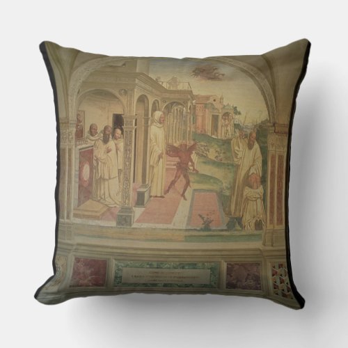 The Flagellation of St Benedict from the Life of Throw Pillow