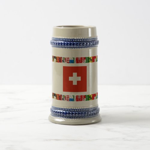 The Flags of the Cantons of Switzerland Beer Stein