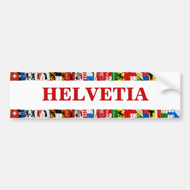 The Flags of the Cantons of Switzerland, Latin Bumper Sticker (Front)