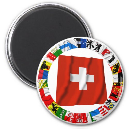 The Flags of the Cantons of Switzerland Magnet
