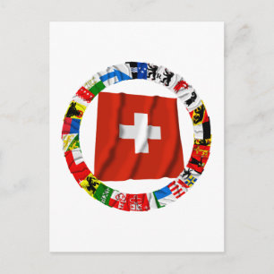 The Flags of the Cantons of Switzerland Postcard