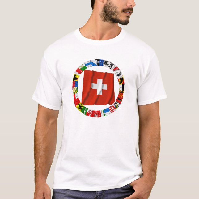 The Flags of the Cantons of Switzerland T-Shirt (Front)