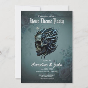 The Flame of Life: A Skull Design. Invitation