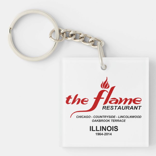 The Flame Restaurants of Illinois Keychain (Front)