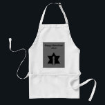 The Flame & Star - Adult Apron<br><div class="desc">This image is a flame from a candle. A star around the flame represents Hanukkah. Done in a black tattoo. "Happy Hanukkah 2014 is printed. All this is done on a black backround. Available in adult and child. Customize to your own words.</div>