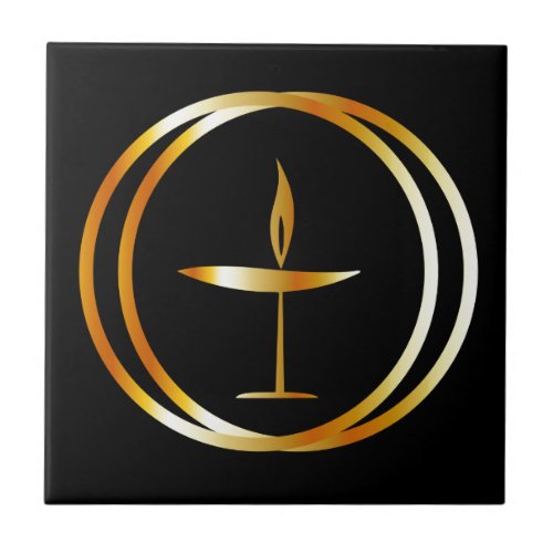 The Flaming Chalice Ceramic Tile