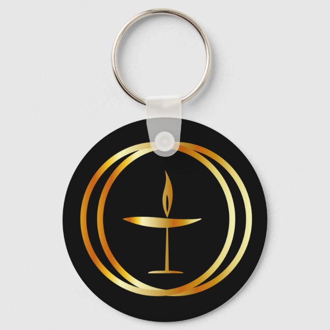 The Flaming Chalice Keychain (Front)