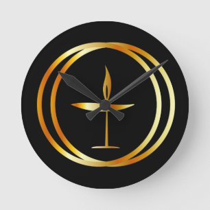 The Flaming Chalice Round Clock