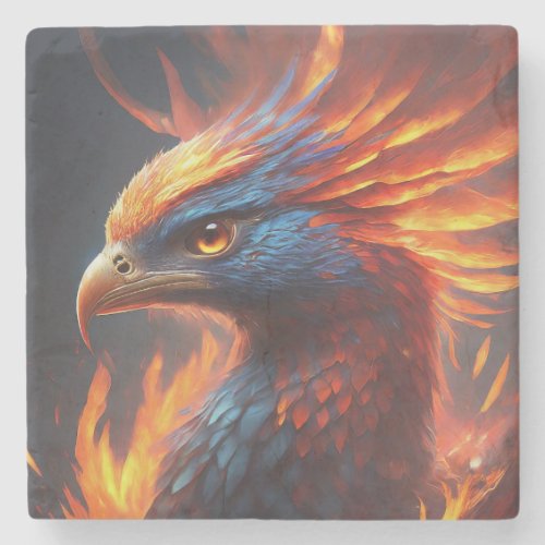 The Flaming Eagle Stone Coaster
