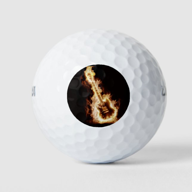 ***THE FLAMING GUITAR*** GOLF BALL (Front)