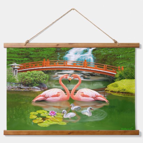 THE FLAMINGO FAMILY HANGING TAPESTRY