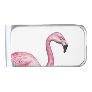 The Flamingo Silver Finish Money Clip