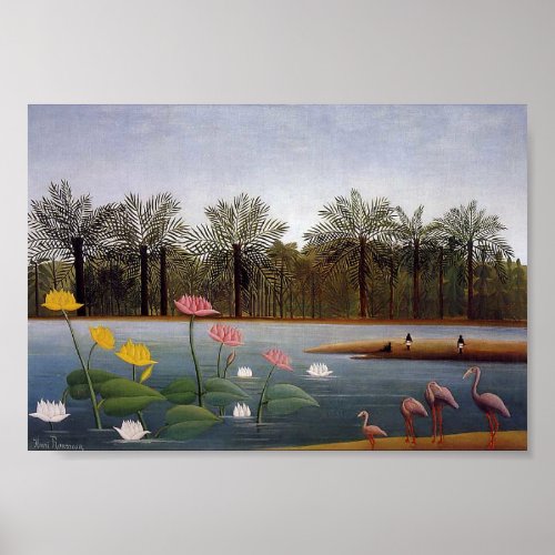 The Flamingos by Henri Rousseau Poster