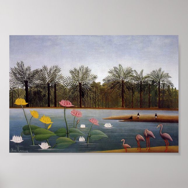 The Flamingos by Henri Rousseau Poster (Front)