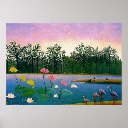 The Flamingos _ Henri Rousseau  Purple Poster