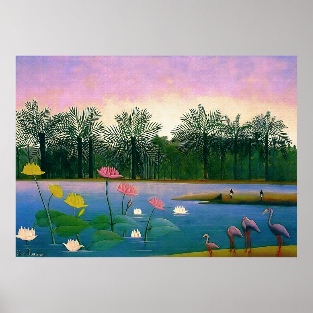 The Flamingos - Henri Rousseau  Purple Poster (Front)