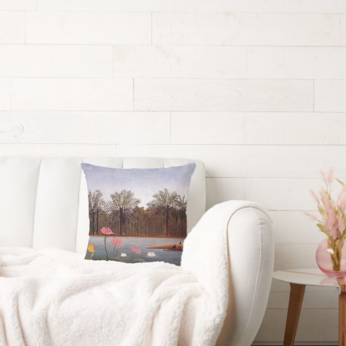 The Flamingos Henri Rousseau Throw Pillow