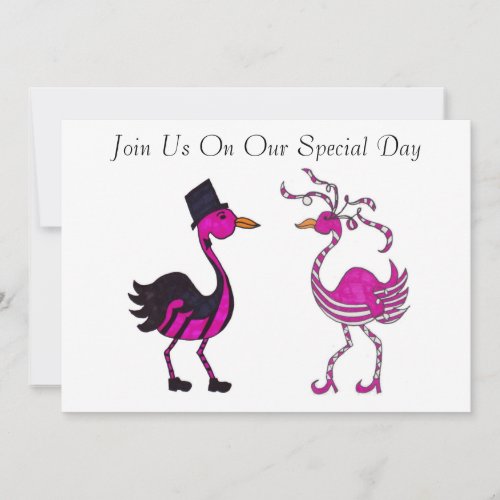 The Flamingos Join Us Invitation
